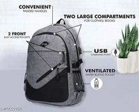  Laptop Backpack With USB Charging Port, Water Resistant with College Computer Bag for Men & Women (Dark Grey)