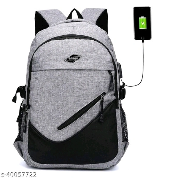 Laptop Backpack With USB Charging Port, Water Resistant with College Computer Bag for Men & Women (Dark Grey)