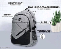  Laptop Backpack With USB Charging Port, Water Resistant with College Computer Bag for Men & Women (Dark Grey)