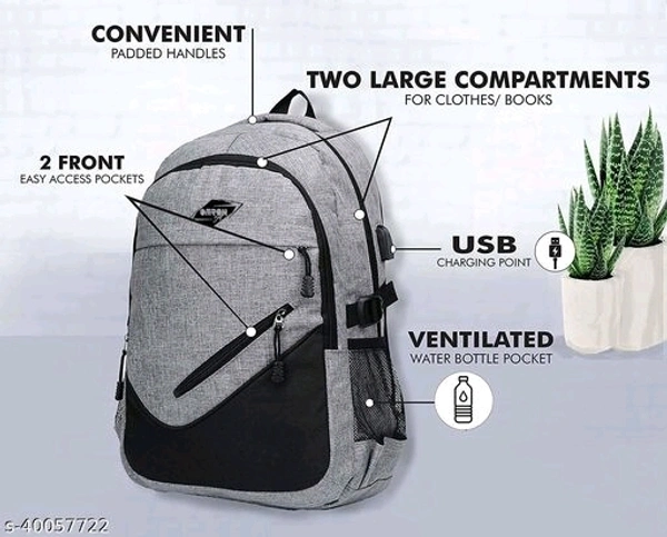  Laptop Backpack With USB Charging Port, Water Resistant with College Computer Bag for Men & Women (Dark Grey)