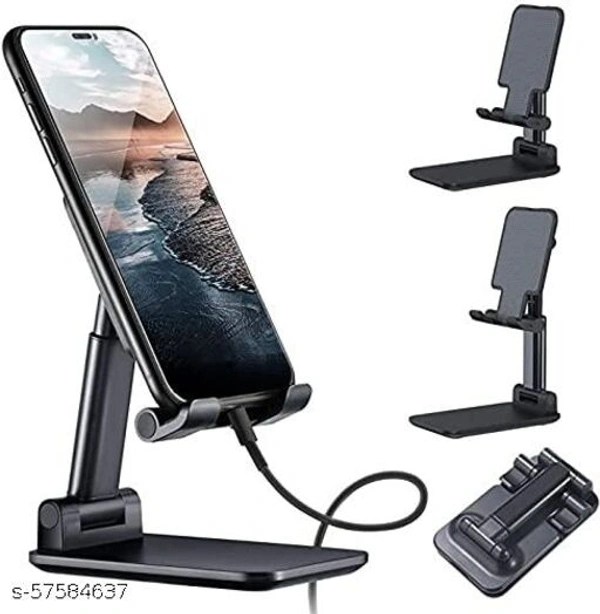 Foldable Tablet Mobile Stand Holder - [2021 Updated] Angle & Height Adjustable Desk Cell Phone Holder Anti-Slip Compatible with Smartphones/iPad Mini/Game/Kindle/