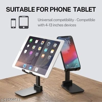 Foldable Tablet Mobile Stand Holder - [2021 Updated] Angle & Height Adjustable Desk Cell Phone Holder Anti-Slip Compatible with Smartphones/iPad Mini/Game/Kindle/