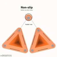 HABARIJI  Mobile Accessories Universal Portable Three-Sided Pyramid Shape Desktop/Table Mobile Holder Stand - Anti Slip, Multi Angle (Any Color)