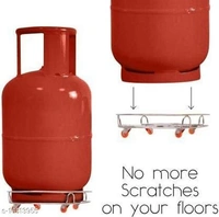 Pla Stainless Steel Gas Trolly/LPG Cylinder Stand Trolley with Wheels | Gas Cylinder Trolley with Wheels (Silver)