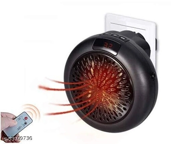 Electric Round Heater Fan Air Warmer Fireplace Flame with Remote Control