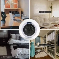 Electric Round Heater Fan Air Warmer Fireplace Flame with Remote Control