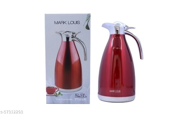 Mark Louis 2 Litre (2000 ml) Thermos Steel Carafe Flask/Stainless Steel jug, 8-12 hr hot and Cold Water Bottle