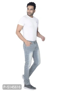 Men slim fit stretchable jeans- Grey - 32