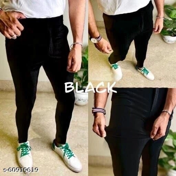 FASHIONABLE COMFORTABLE MENS LYCRA TROUSER PANT - 28
