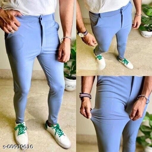 FASHIONABLE COMFORTABLE MENS LYCRA TROUSER PANT - 32