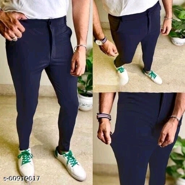 FASHIONABLE COMFORTABLE MENS LYCRA TROUSER PANT - 34