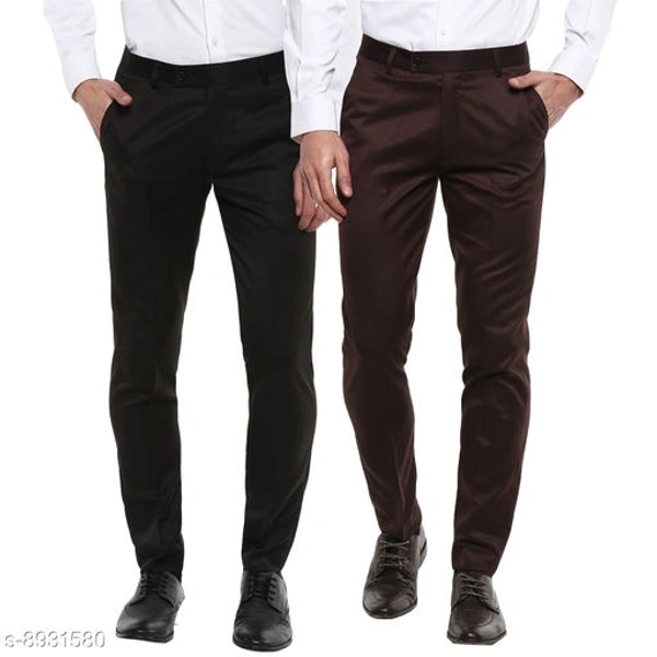 Inspire Pack Of 2 Formal Trousers (Black & Brown) - 40