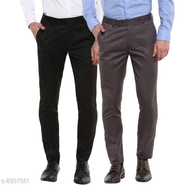 Inspire Pack Of 2 Formal Trousers (Black & Blue) - 34