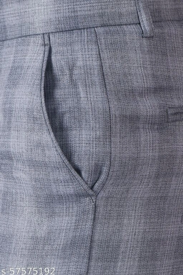 MALENO Men's Checkered Grey Trouser - 32