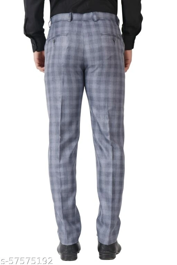 MALENO Men's Checkered Grey Trouser - 38