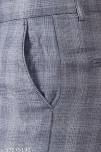 MALENO Men's Checkered Grey Trouser - 38