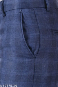 MALENO Men's Checkered Blue Trouser - 30