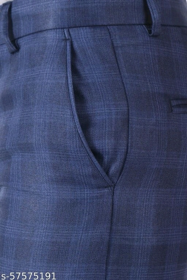 MALENO Men's Checkered Blue Trouser - 30