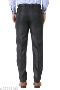 MALENO Men's Checkered Black Trouser - 30