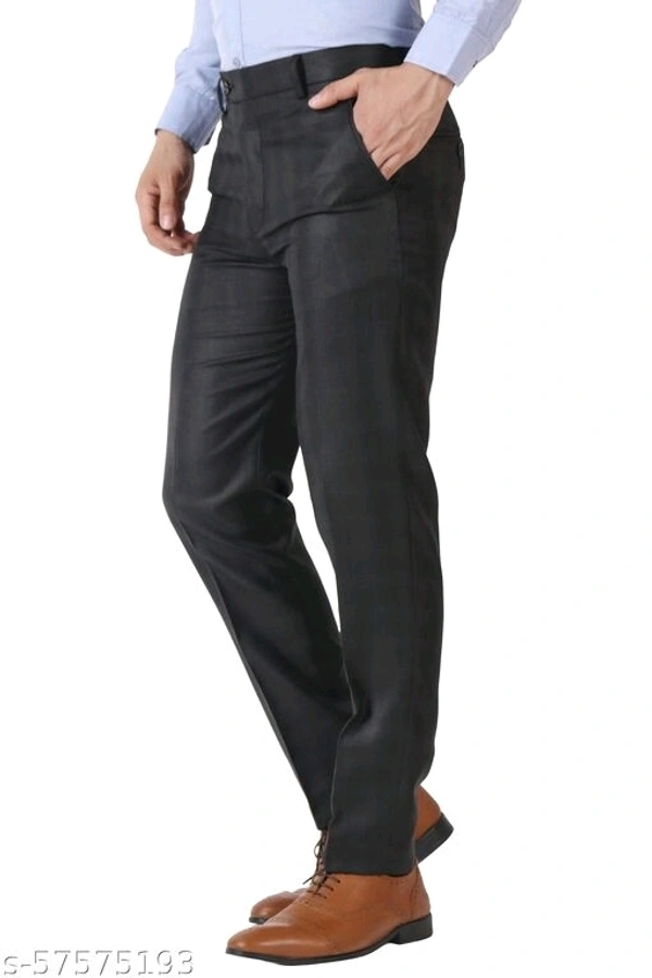 MALENO Men's Checkered Black Trouser - 32