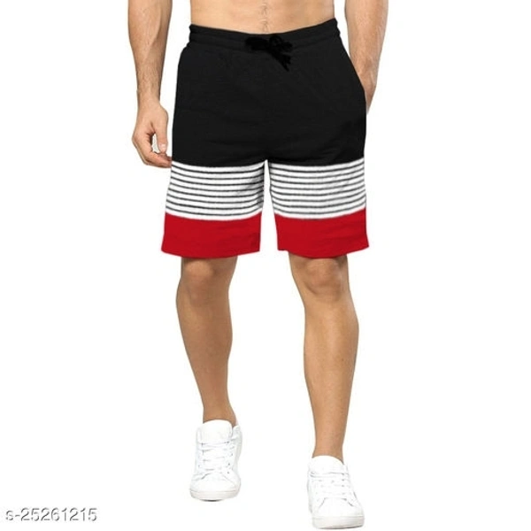 Color Block Men Black, Red Regular Shorts - 30