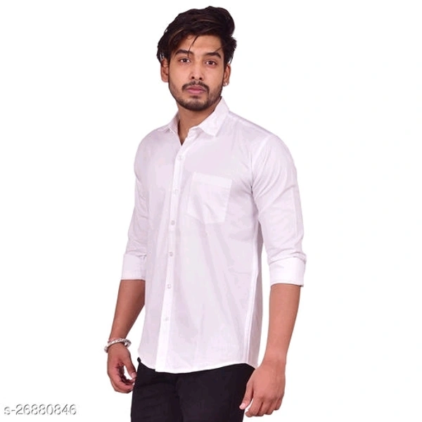 Men's Casual White Shirts - L