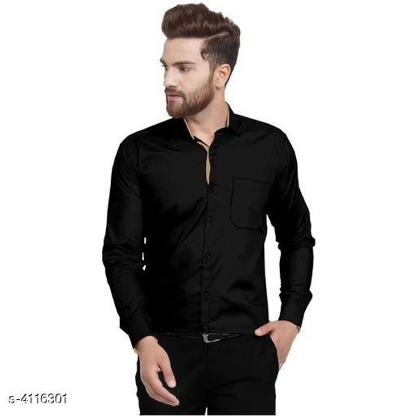 Attractive  Men Black Shirts - M