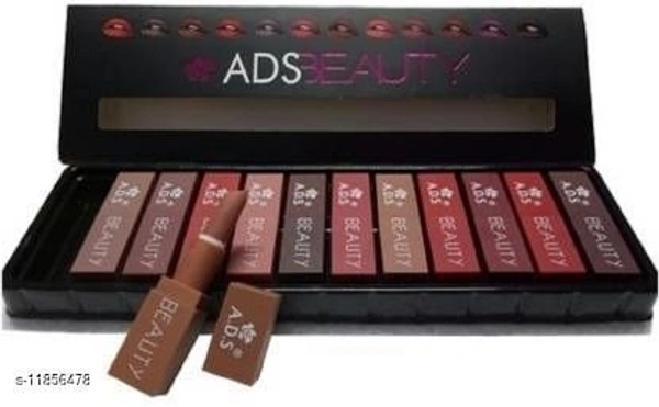 ADS Matte Lipstick(Set Of-12)  (Multicolour, 3.5 g)
