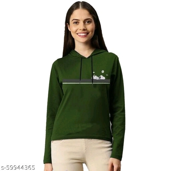 Womens Hooded Full Sleeve Tshirt(Pack of 1) - S