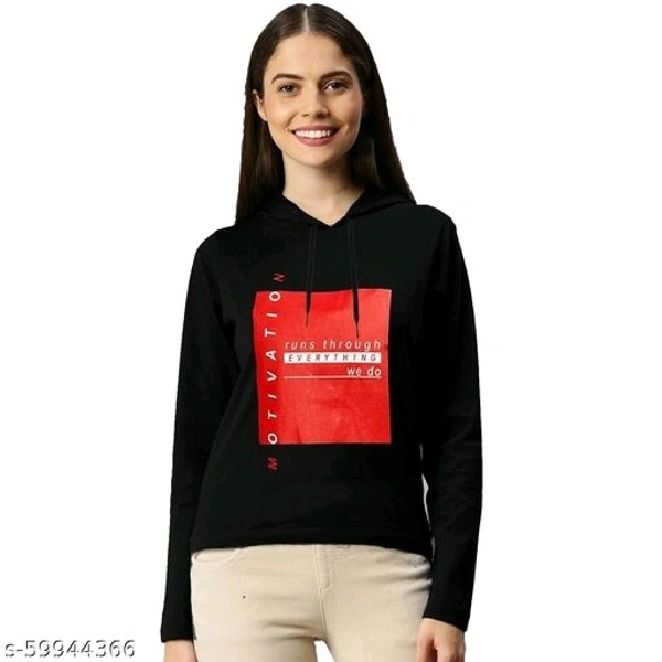 Womens Hooded Full Sleeve Tshirt(Pack of 1) - S