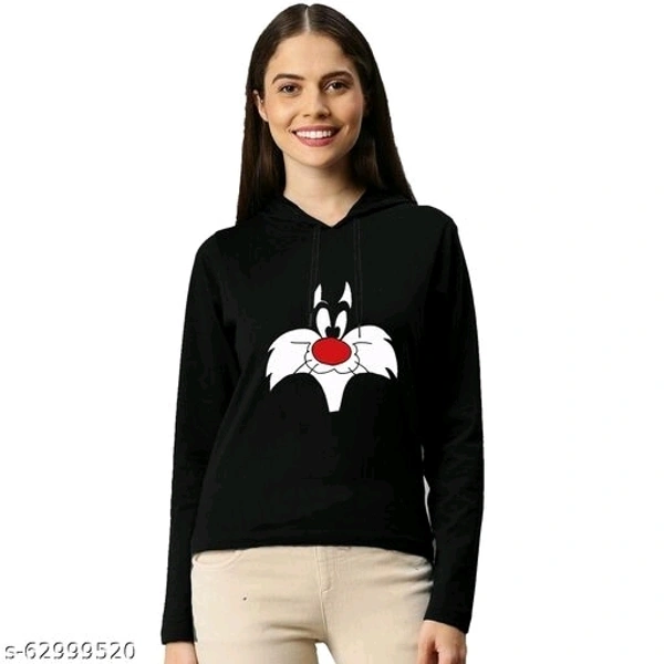 Womens Hooded Full Sleeve Tshirt(Pack of 1) - M