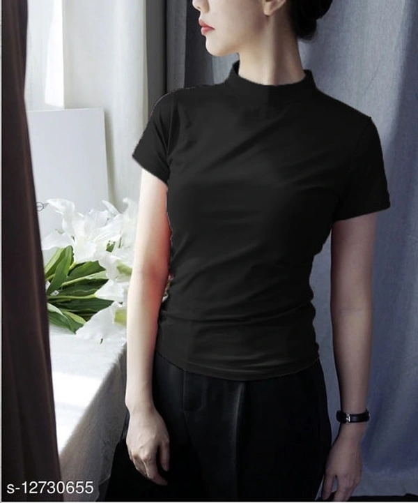 Lime Plain Slim FIT TOP & T-Shirt for  Woman - L