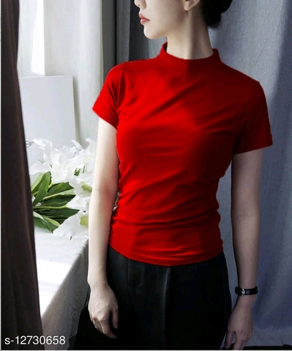 Lime Plain Slim FIT TOP & T-Shirt for  Woman - XL