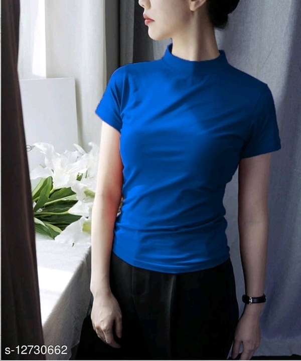 Lime Plain Slim FIT TOP & T-Shirt for  Woman - M