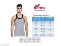 RENOX GYM VEST  PACK OF 5 (COTTON RIB FABRIC) - M
