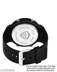 Sport watch  Date and day digital watch black belt white dail green light day .dual time and timar