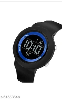 Sport watch  Date and day digital watch black belt white dail green light day .dual time and timar