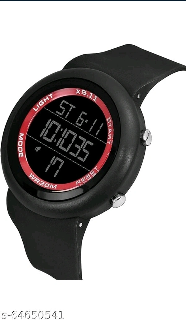 Sport watch  Date and day digital watch black belt white dail green light day .dual time and timar