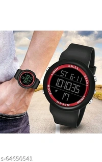 Sport watch  Date and day digital watch black belt white dail green light day .dual time and timar
