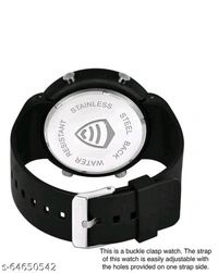 Sport watch  Date and day digital watch black belt white dail green light day .dual time and timar