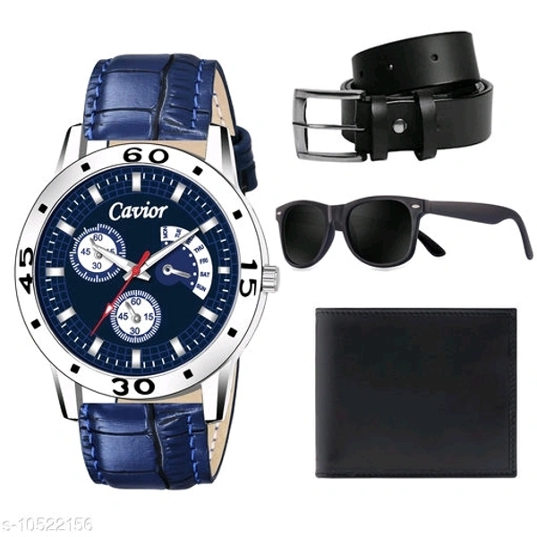 Blue Watch,Wallet,Belt,Sunglass For Men