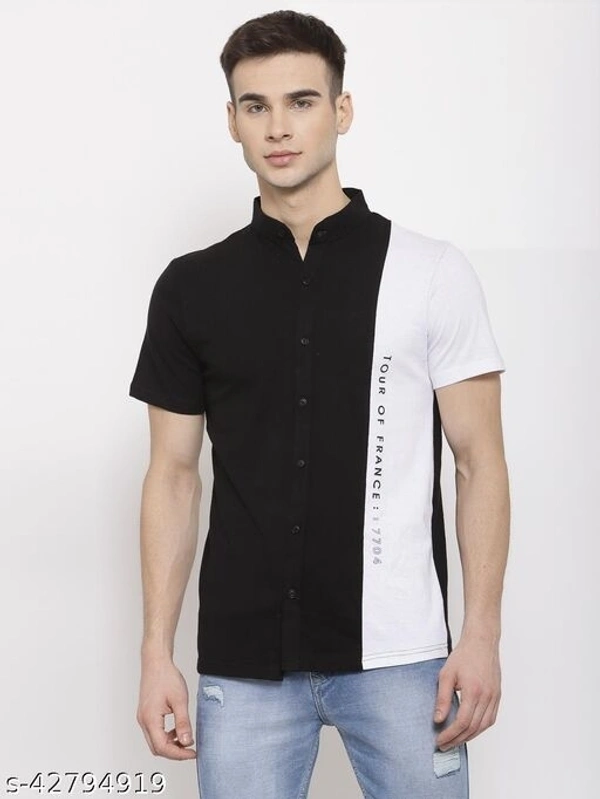 KAY DEE Printed Colorblock Casual Shirt For Mens - L