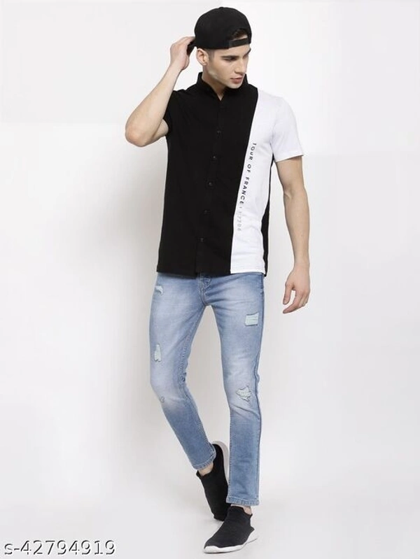 KAY DEE Printed Colorblock Casual Shirt For Mens - M