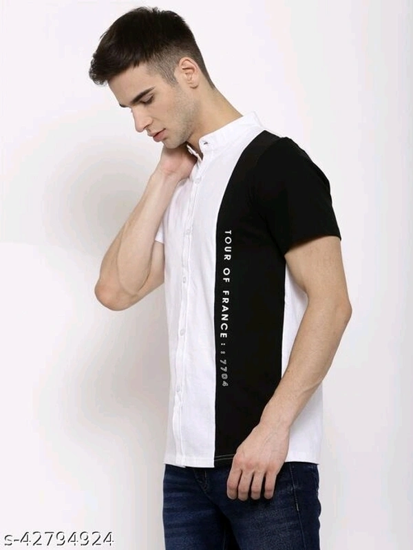 KAY DEE Printed Colorblock Casual Shirt For Mens - S