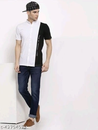 KAY DEE Printed Colorblock Casual Shirt For Mens - M