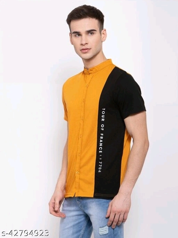 KAY DEE Printed Colorblock Casual Shirt For Mens - M