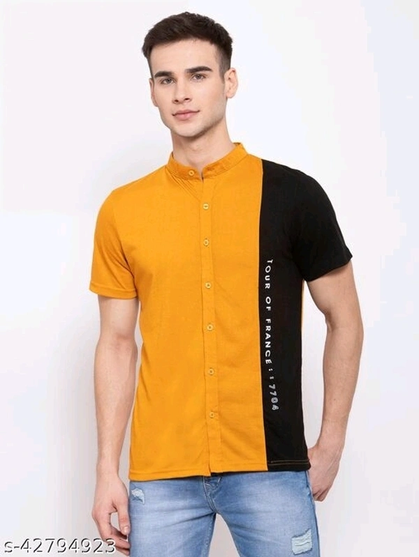 KAY DEE Printed Colorblock Casual Shirt For Mens - M