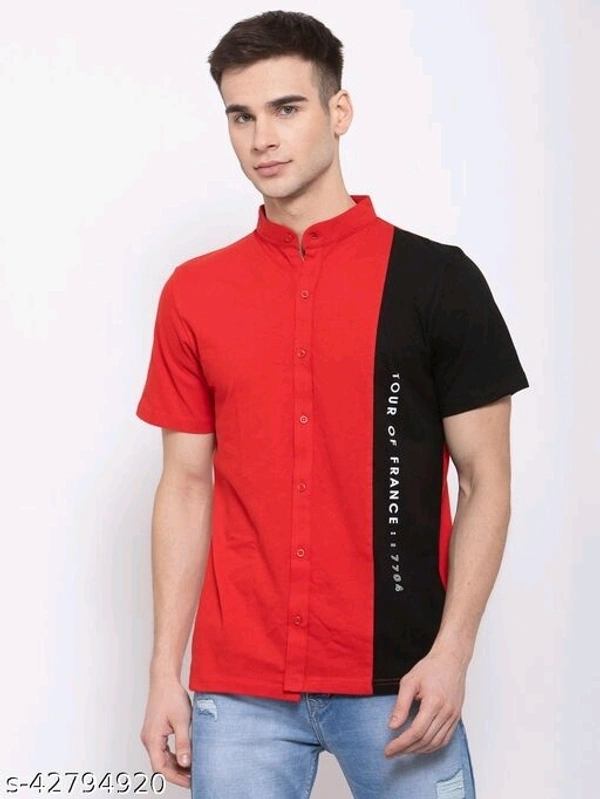 KAY DEE Printed Colorblock Casual Shirt For Mens - S