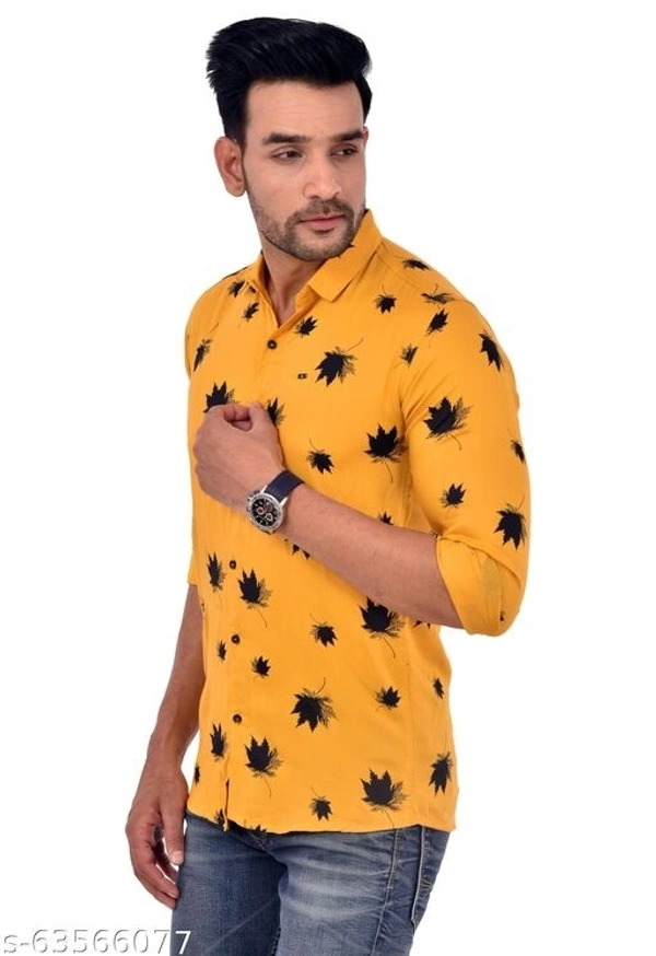 Full Sleeves Printed Floral Causal Shirt - M