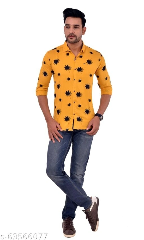 Full Sleeves Printed Floral Causal Shirt - L